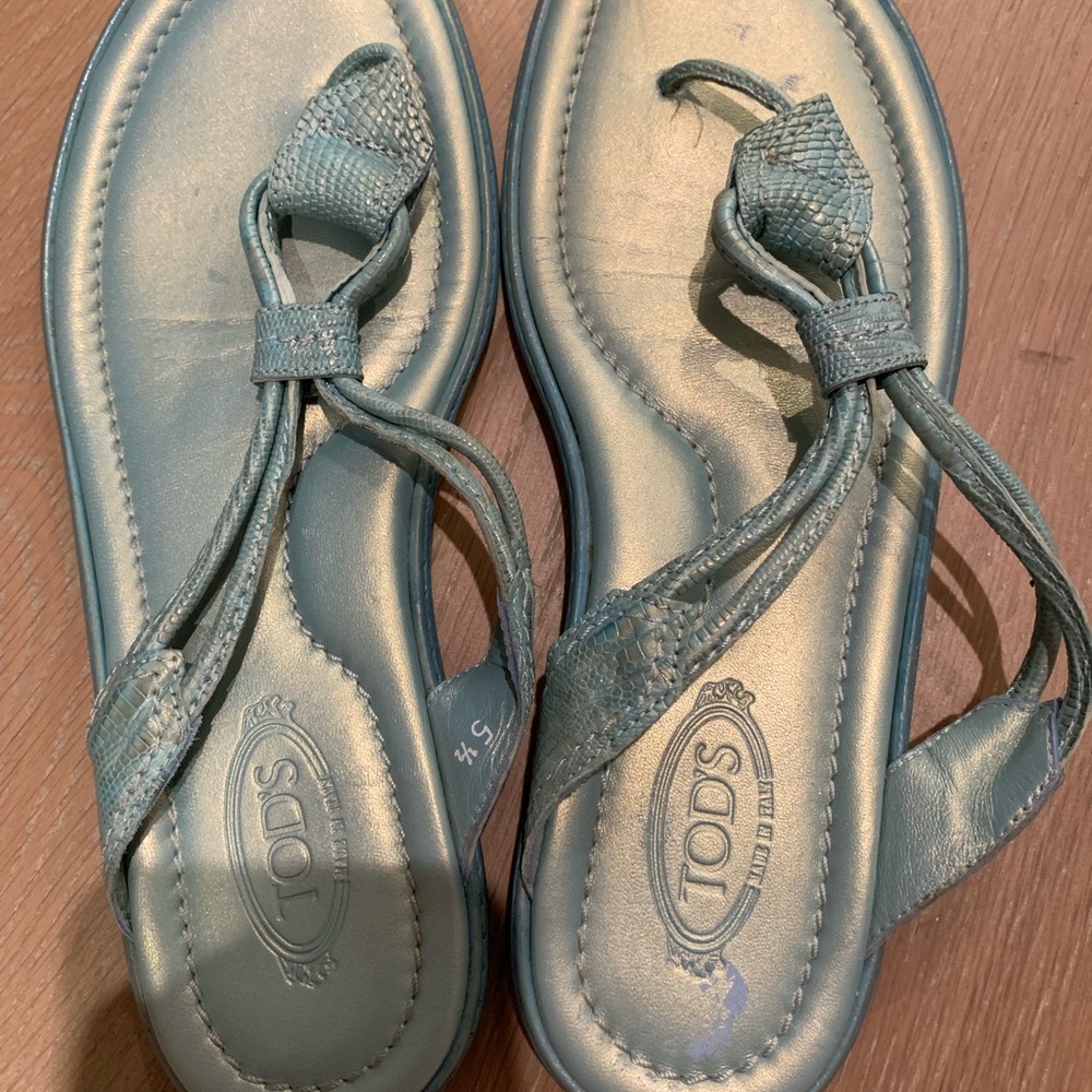 Tod’s Leather/croc sandals